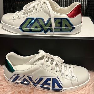 Gucci ACE LOVED Sneakers SZ 8.5 womens